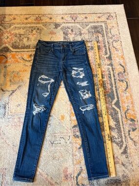 American Eagle Outfitters Women’s Ripped Skinny Jeans - Dark Blue